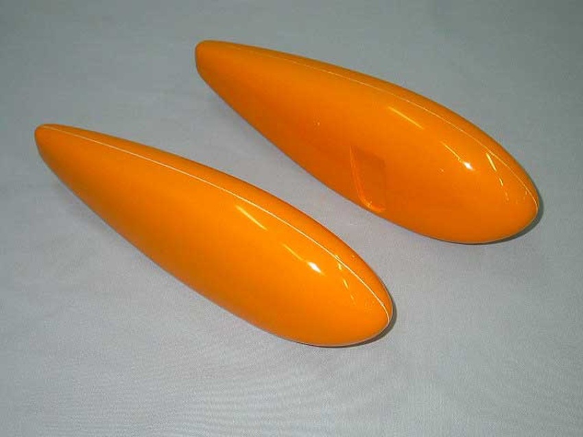 Wheel Pant Pair 30-33% Teardrop Style (orange/yellow)